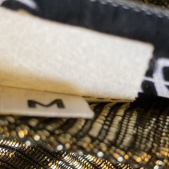 Vintage 1970s Disco Top Blouse Metallic Gold Medium Polka Dot NOS Deadstock - Picture 8 of 11